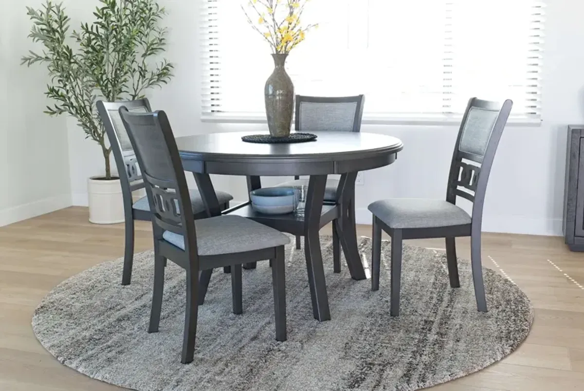 Gia Round Dining Table & 4 Chairs in Gray