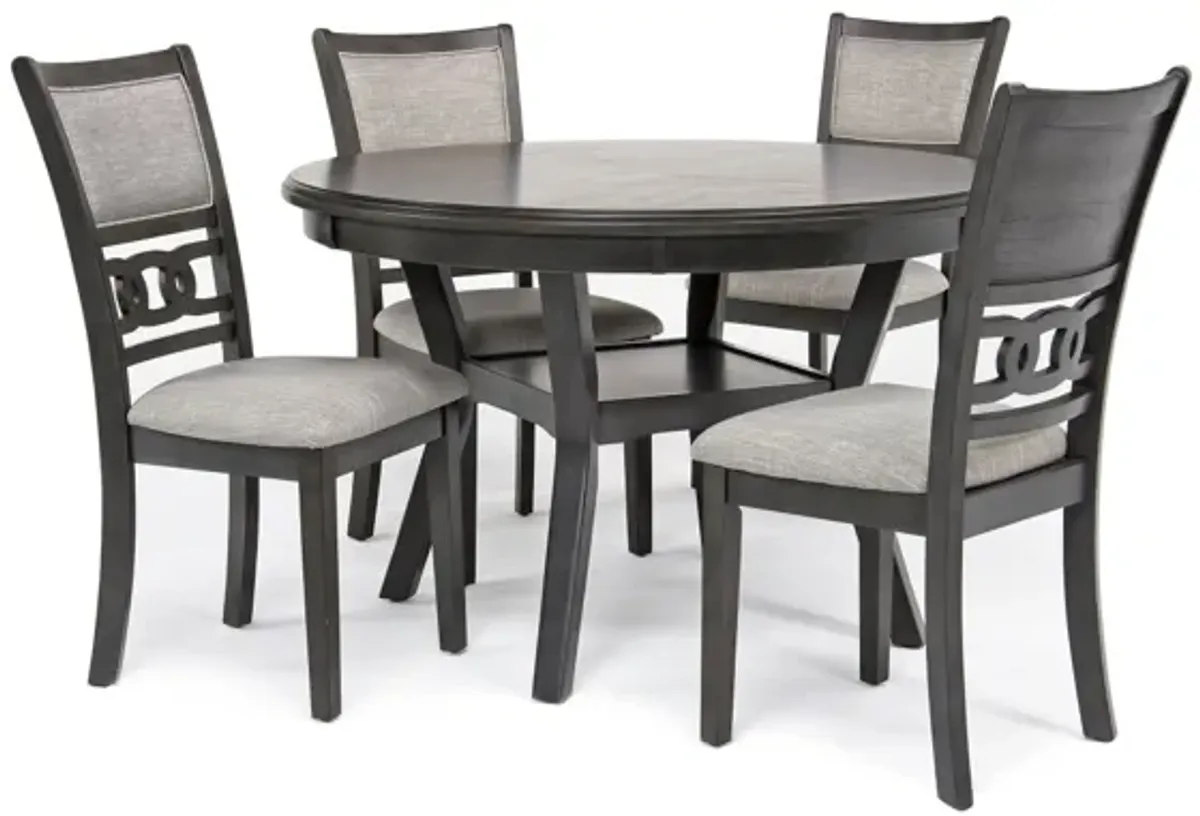 Gia Round Dining Table & 4 Chairs in Gray