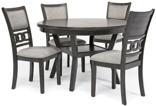 Gia Round Dining Table & 4 Chairs in Gray