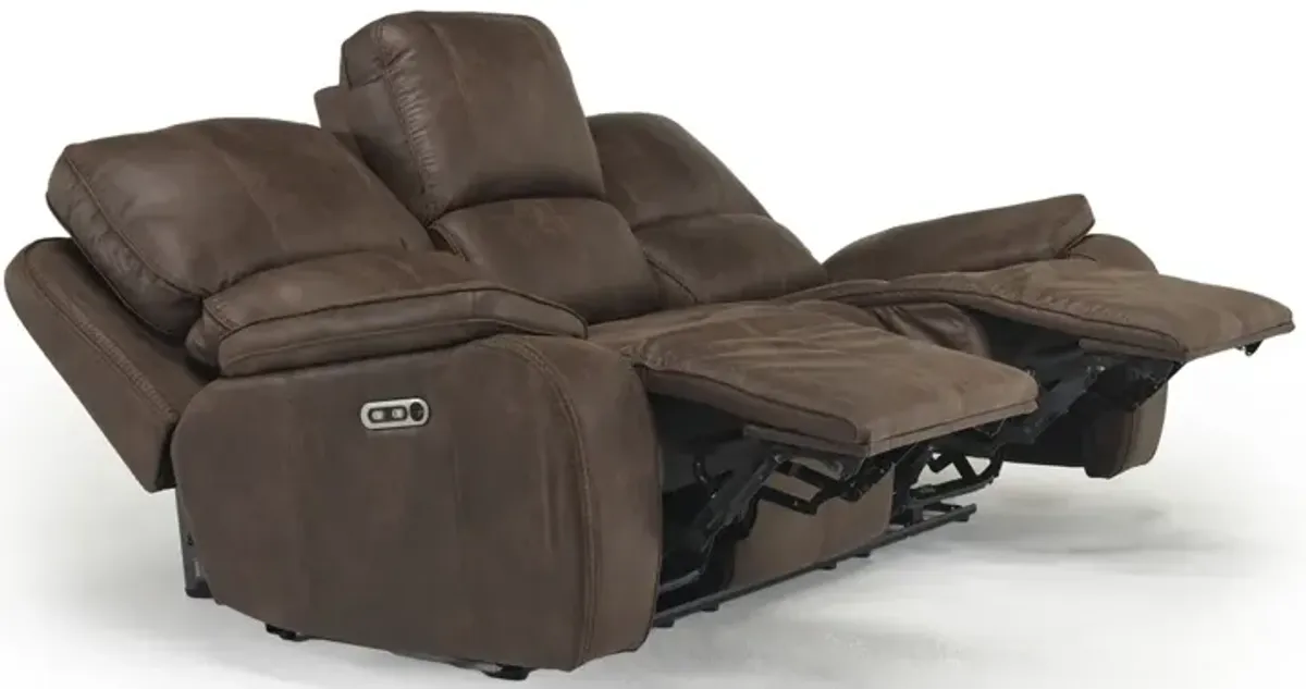 Brookings 2 Power Sofa in Brown