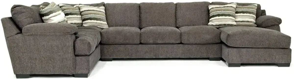 Bermuda Tux Sofa Chaise Sectional in Victory Sterling, Right Facing, Down