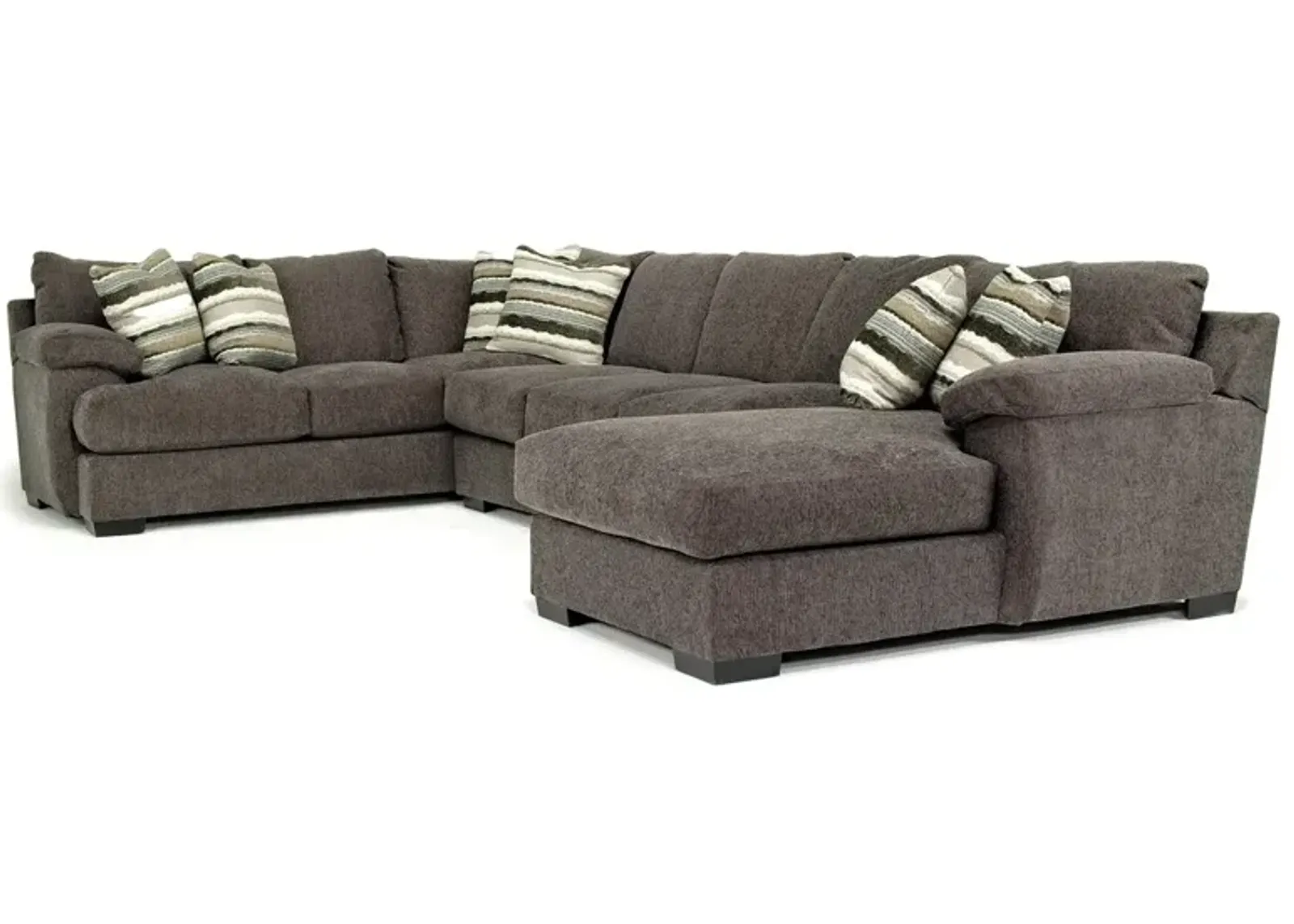 Bermuda Tux Sofa Chaise Sectional in Victory Sterling, Right Facing, Down