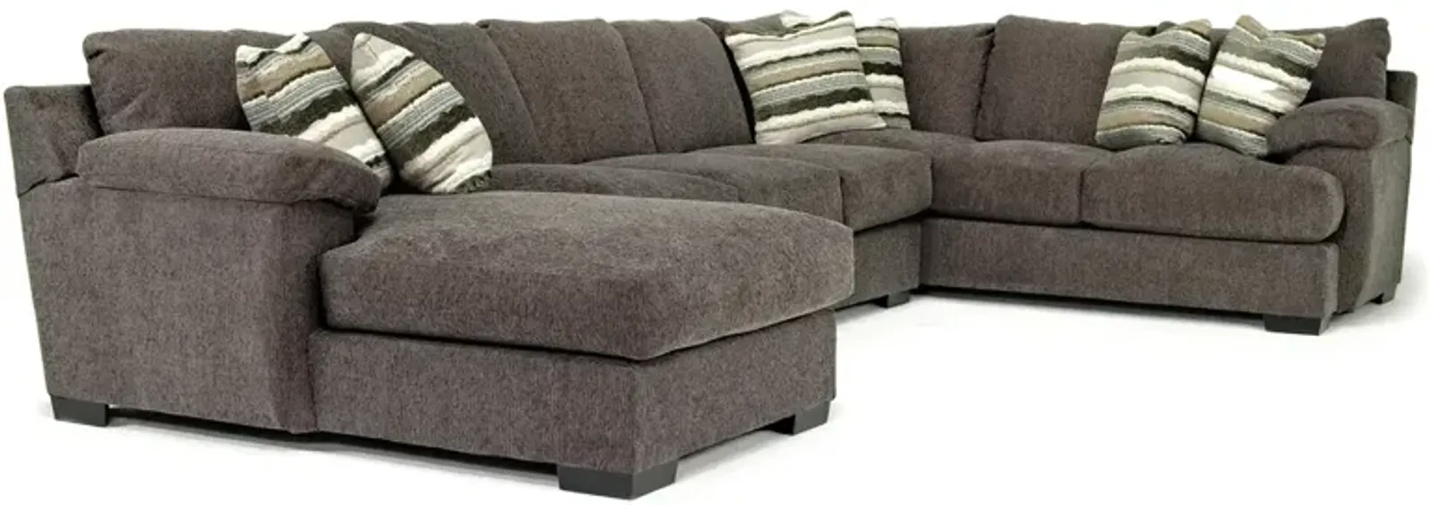 Bermuda Tux Sofa Chaise Sectional in Victory Sterling, Left Facing, Down