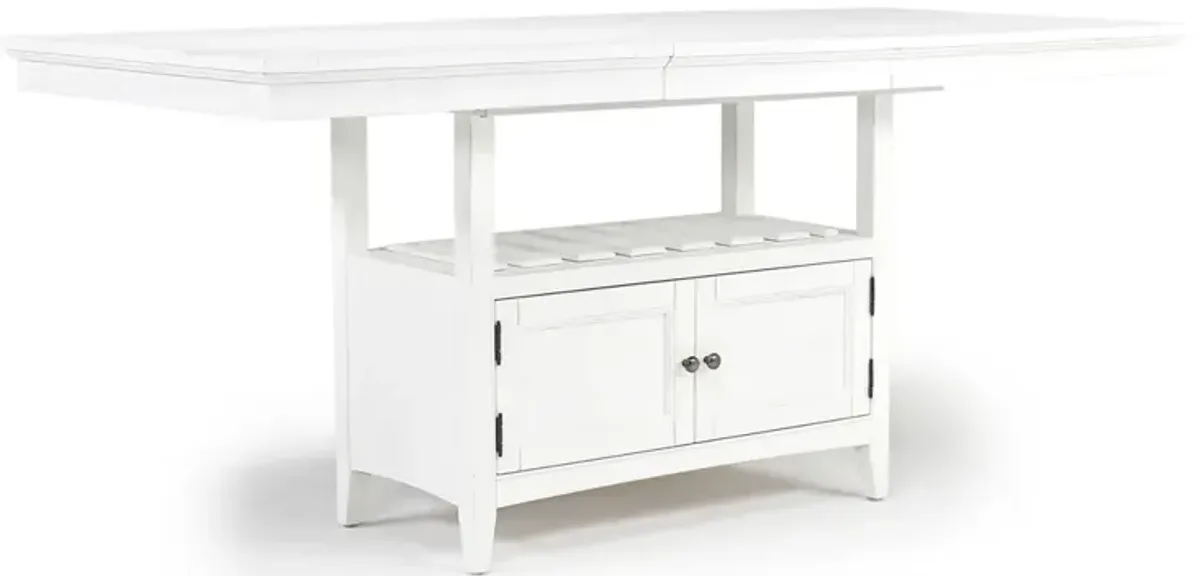 Bay Creek Counter Height Extendable Dining Table in Chalk White