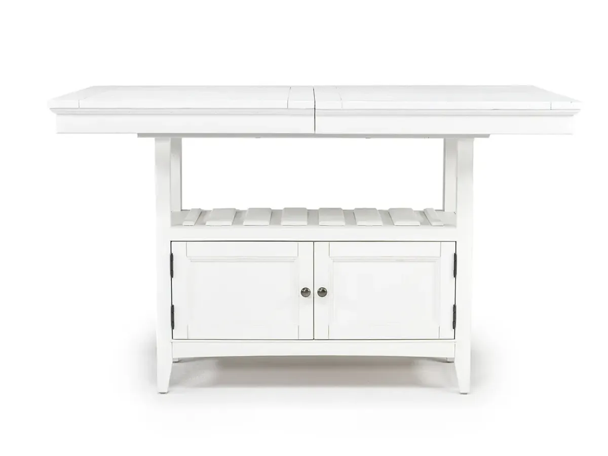 Bay Creek Counter Height Extendable Dining Table in Chalk White