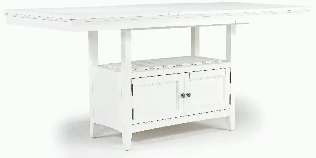 Bay Creek Counter Height Extendable Dining Table in Chalk White