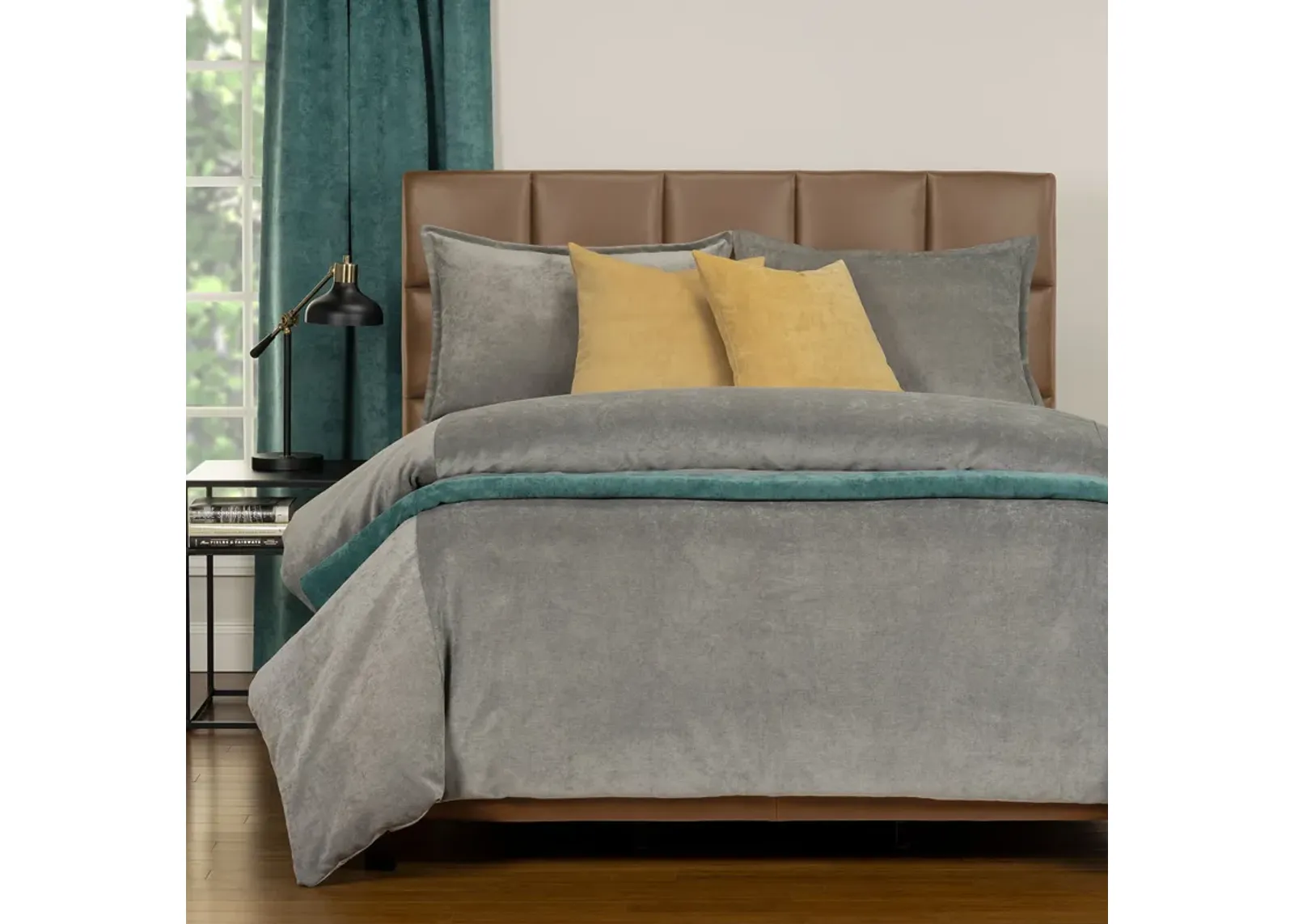 Padma Duvet Set in Smoke, 5 Piece, CA King