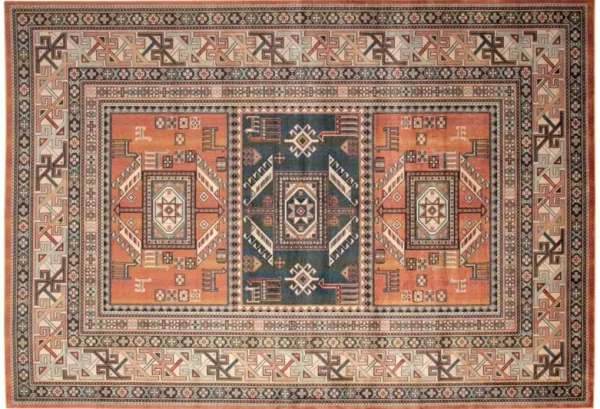 Sonoma Rug in Ivory & Blue Traditional, 5 X 8