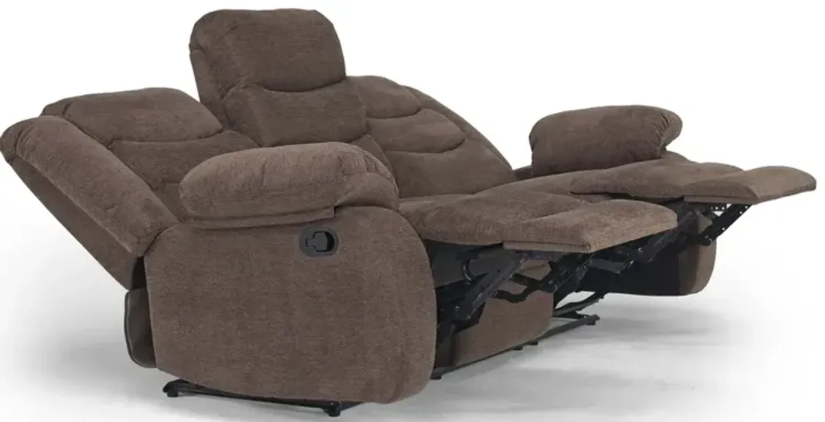 Kelsey Reclining Sofa in Brown