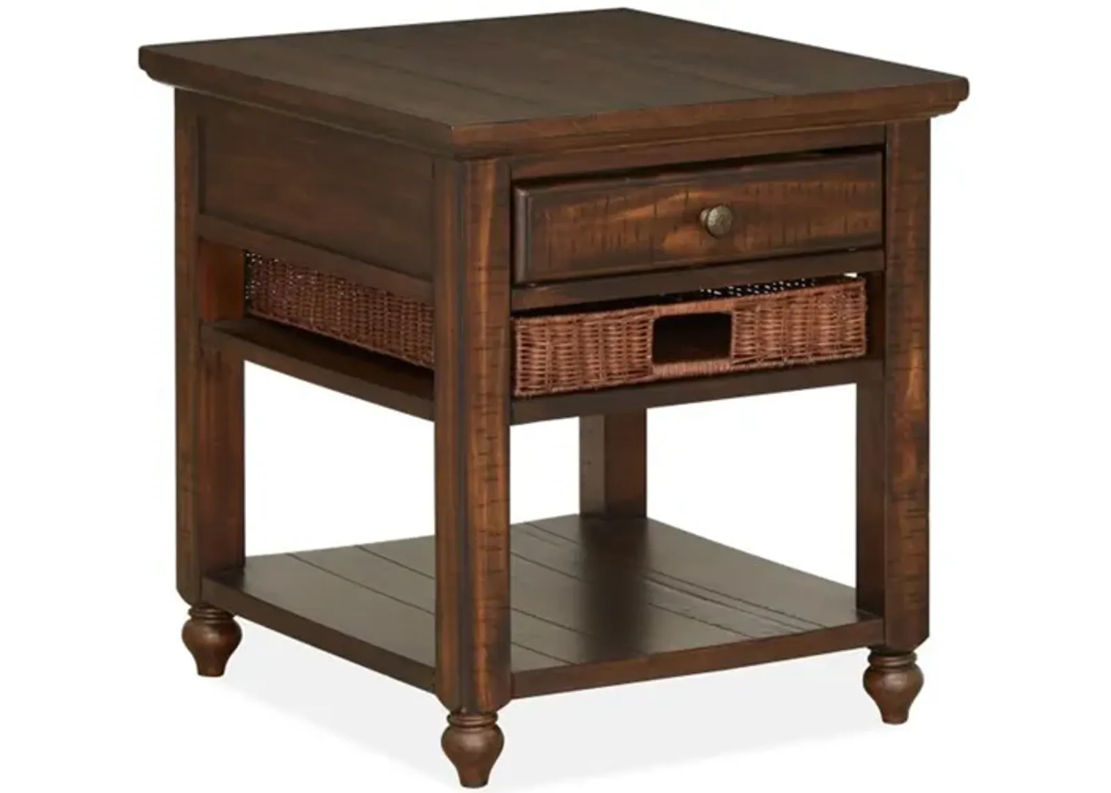 Cottage Lane End Table in Brown