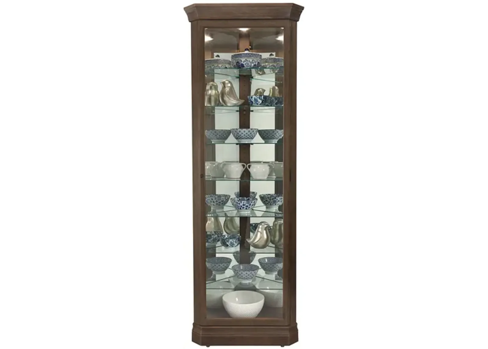 Delia Corner Curio Cabinet in Auburn