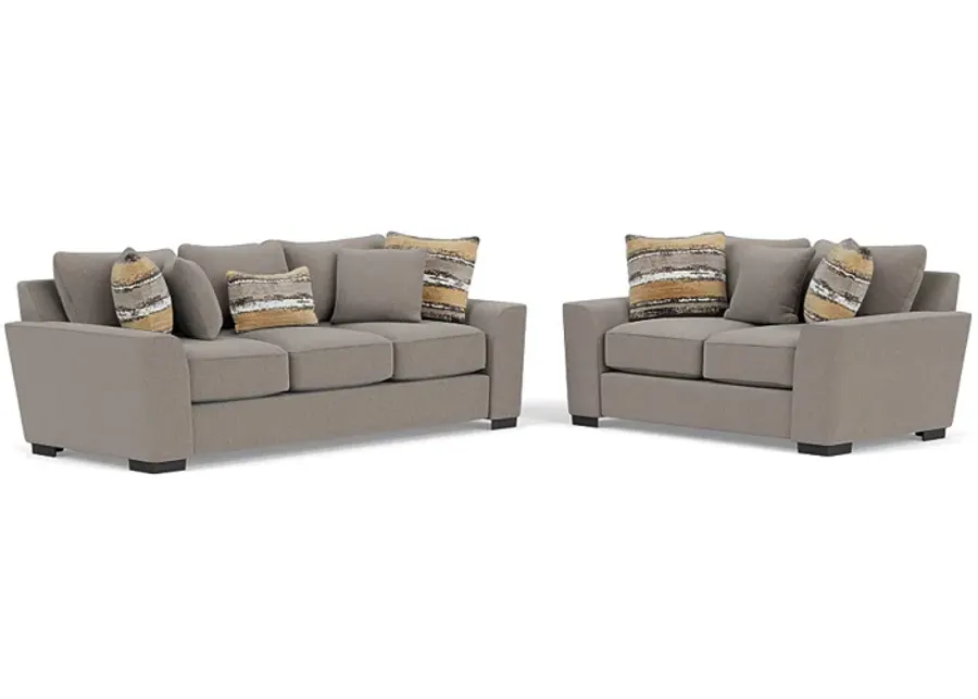 Oracle Large Sofa & Loveseat in Cooper Platinum