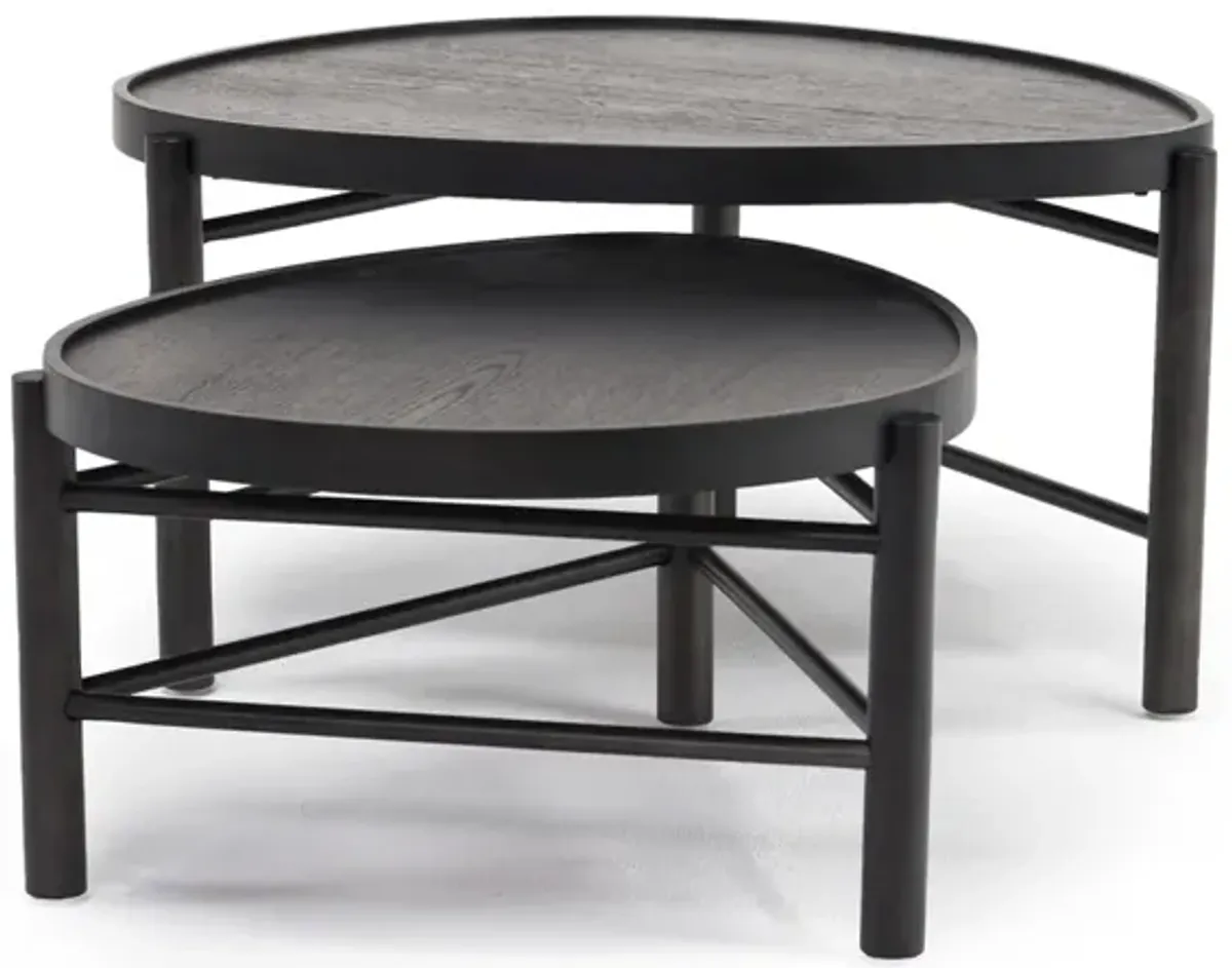 Hadleigh Nesting Coffee Tables in Coffee Bean, Set of 2