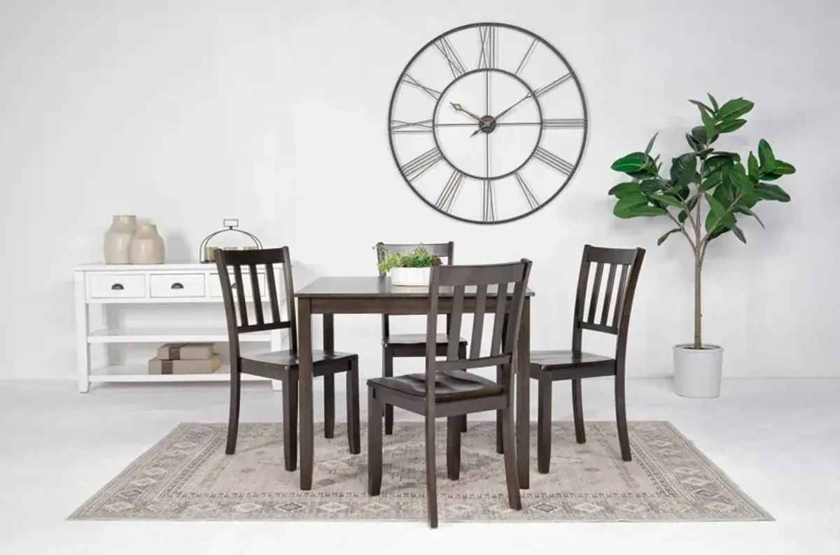 Stellan Square Dining Table & 4 Chairs in Black