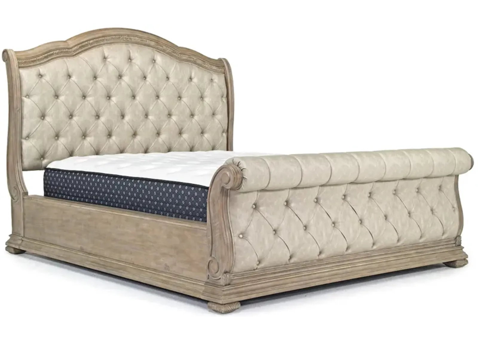 Durango Upholstered Sleigh Bed in Fawn, CA King