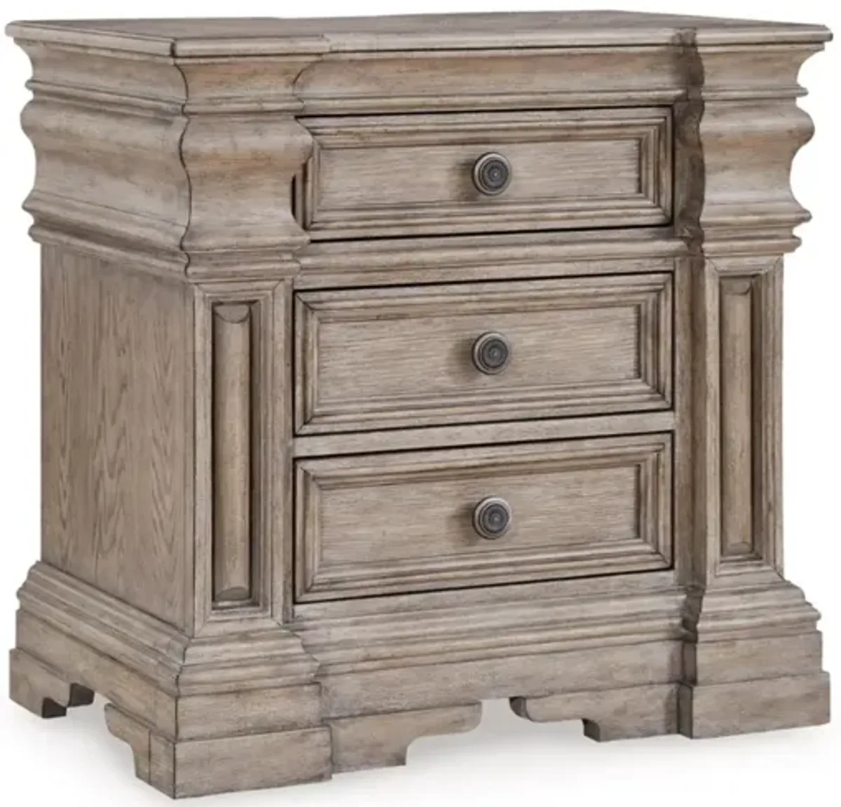 Blairhurst 3 Drawer Charging Nightstand in Light Grayish Brown
