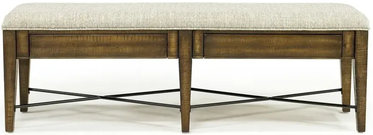 Bay Creek Upholstered Bench w/ Storage in Toasted Nutmeg