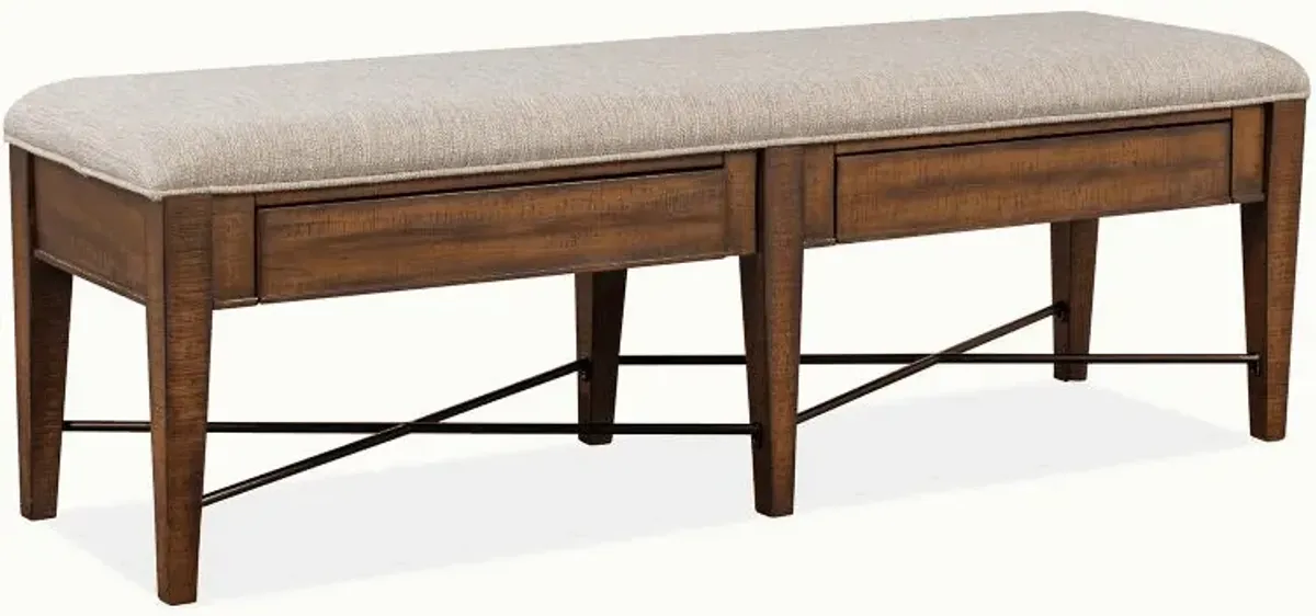 Bay Creek Upholstered Bench w/ Storage in Toasted Nutmeg