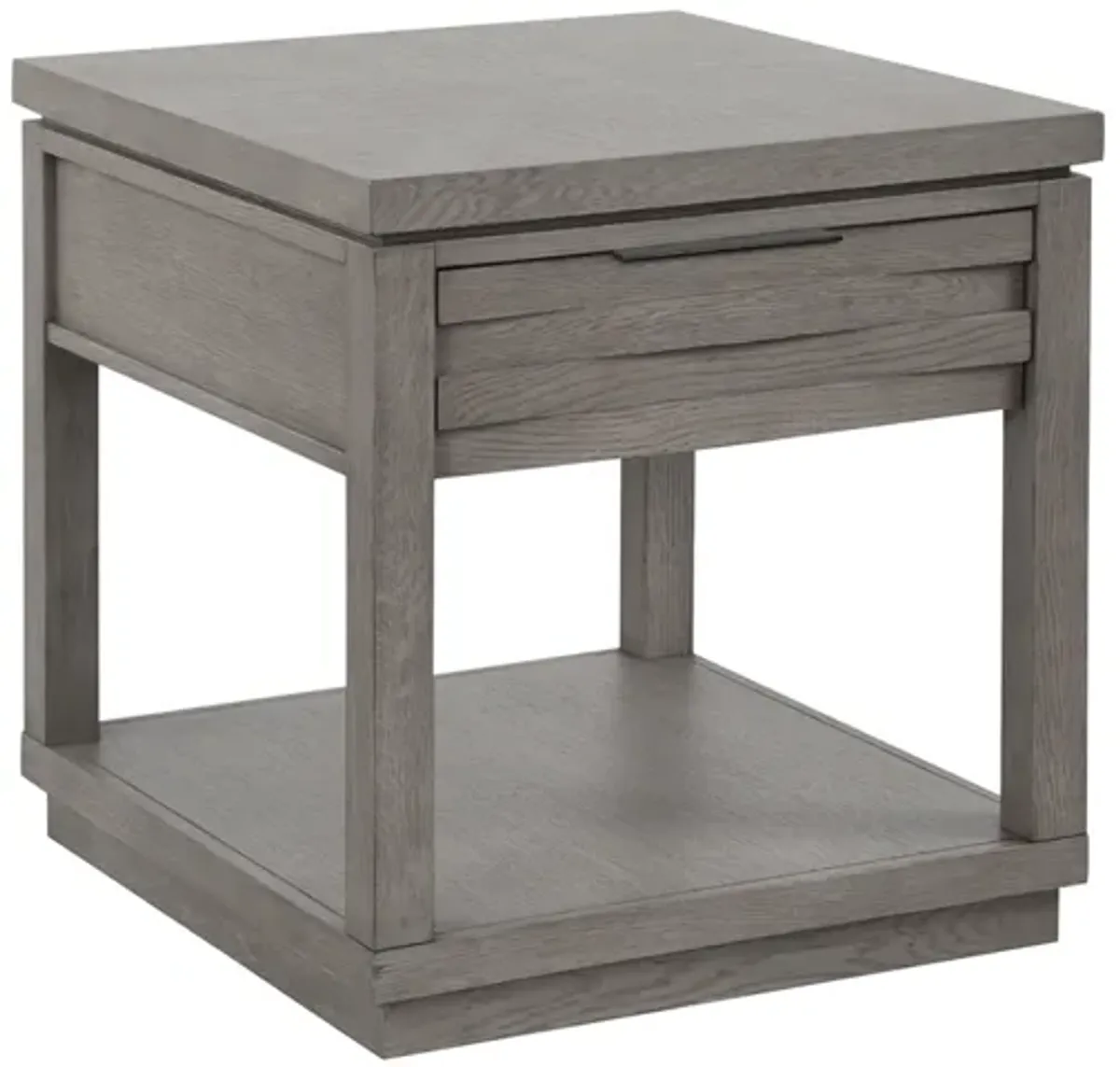 Pure Modern End Table w/ Storage in Moonstone