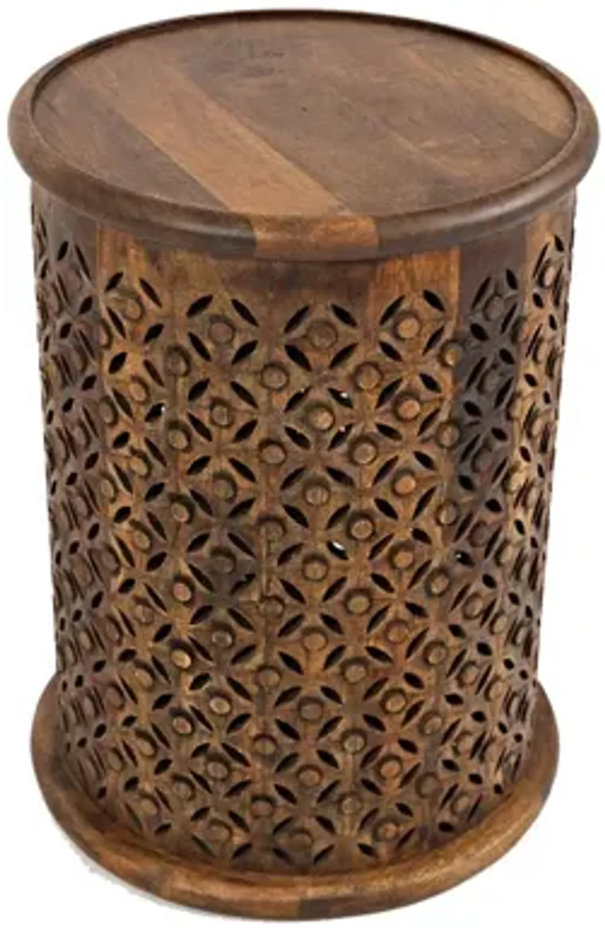 Carved Accent Table in Mango