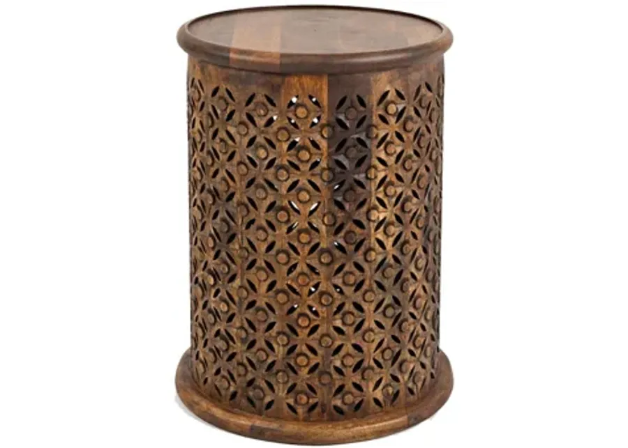 Carved Accent Table in Mango