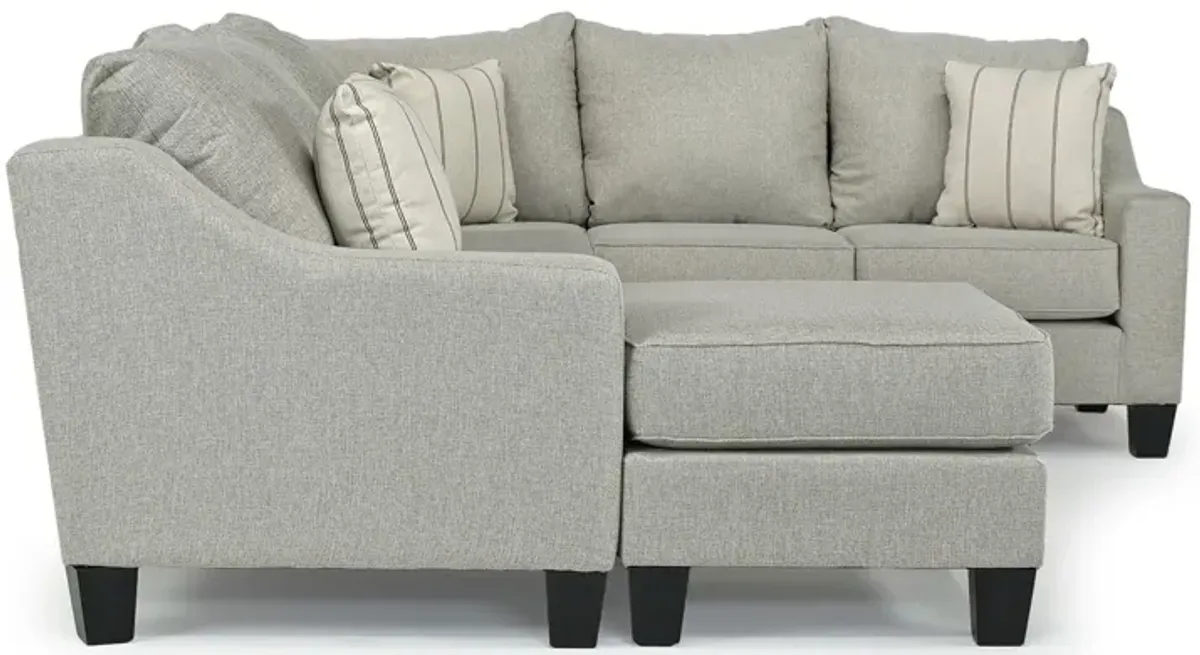 Lucy Tux Sofa Chaise Sectional in Splash Linen, Left Facing