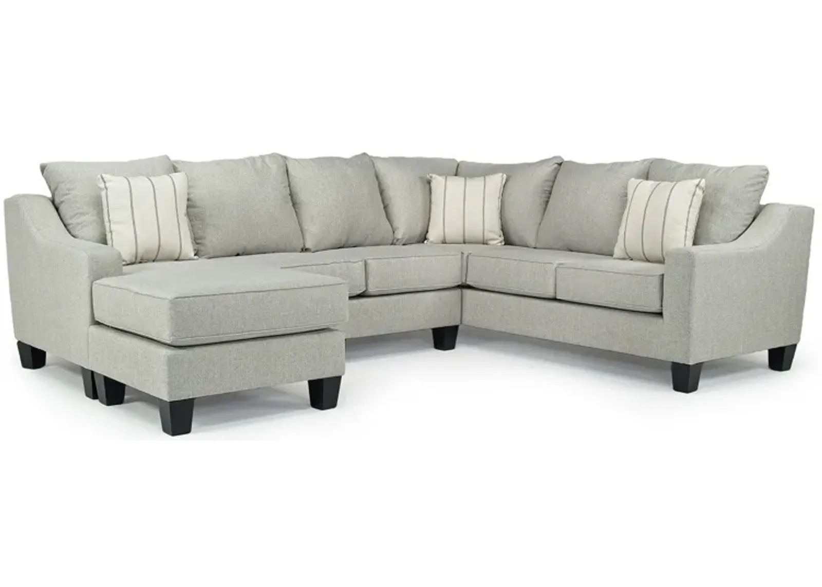 Lucy Tux Sofa Chaise Sectional in Splash Linen, Left Facing