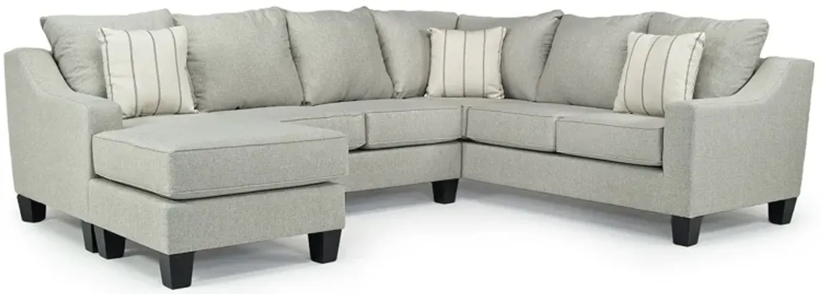 Lucy Tux Sofa Chaise Sectional in Splash Linen, Left Facing