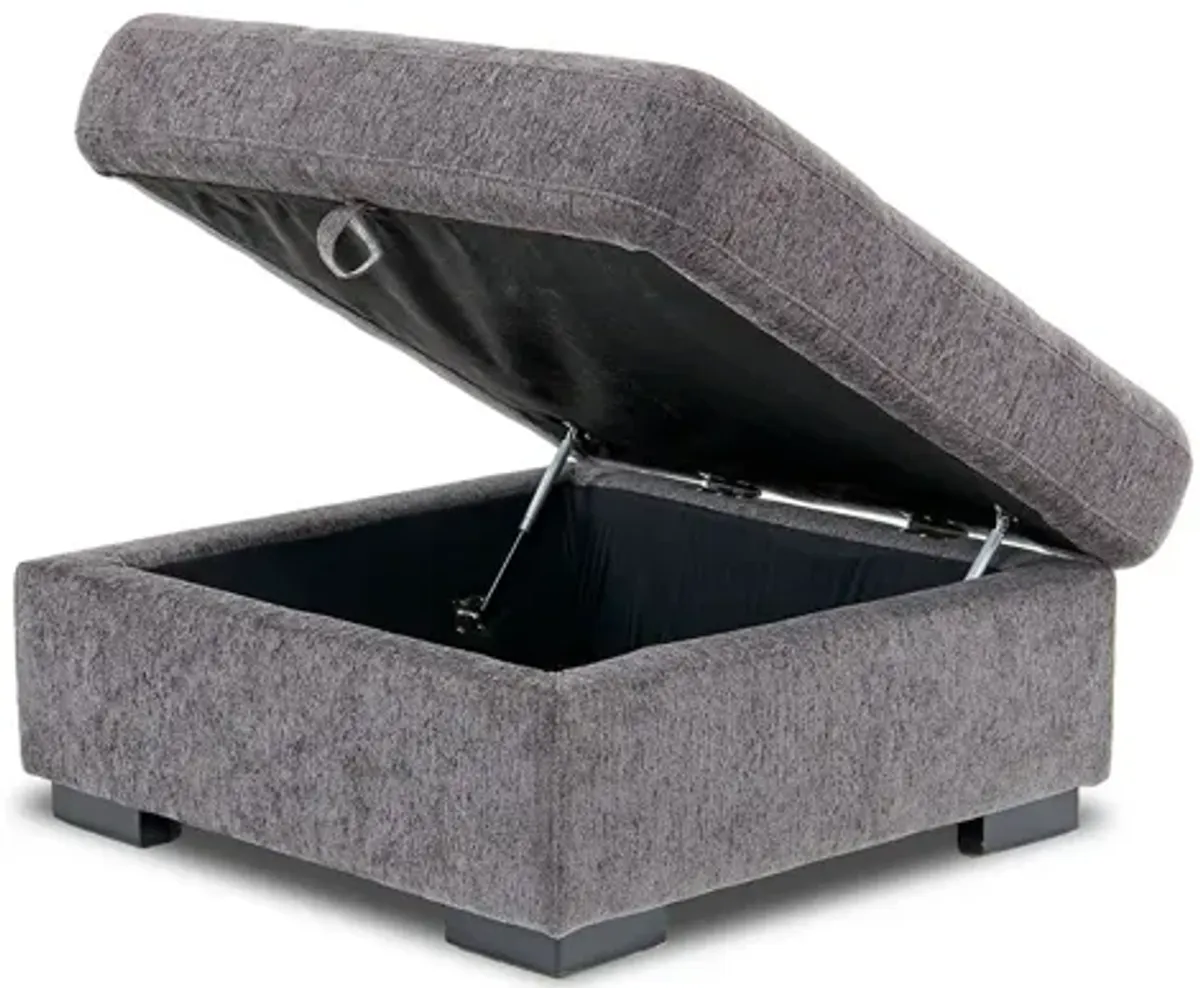 Claire Storage Ottoman in Posh Smoke