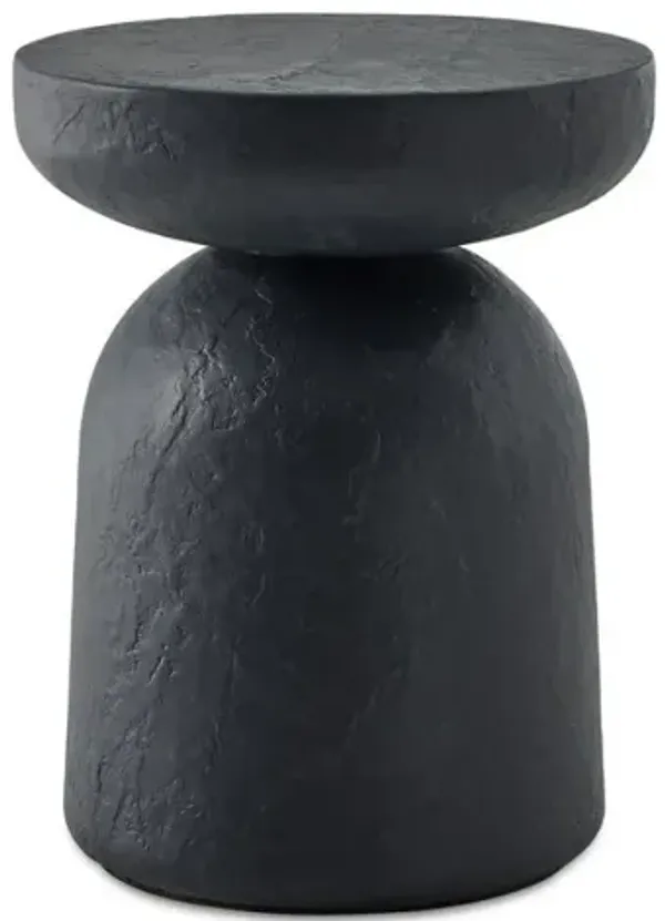 Hurlee Outdoor Round Accent Table in Gray