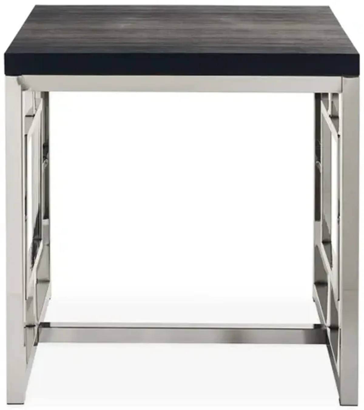 Harper End Table in Chrome/Black