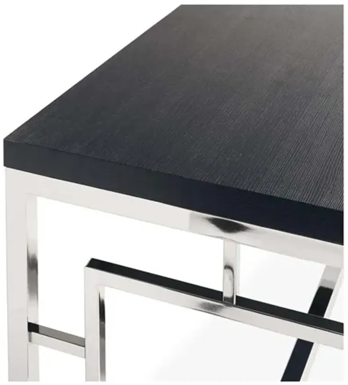 Harper End Table in Chrome/Black