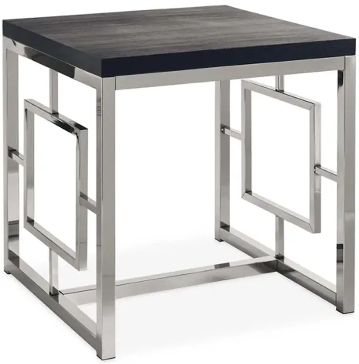 Harper End Table in Chrome/Black