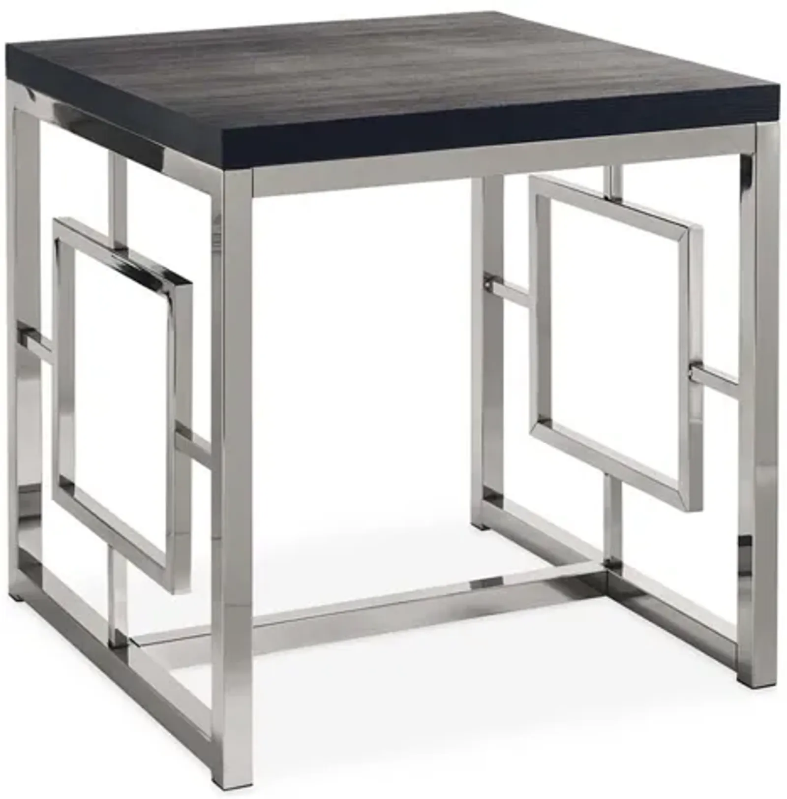 Harper End Table in Chrome/Black