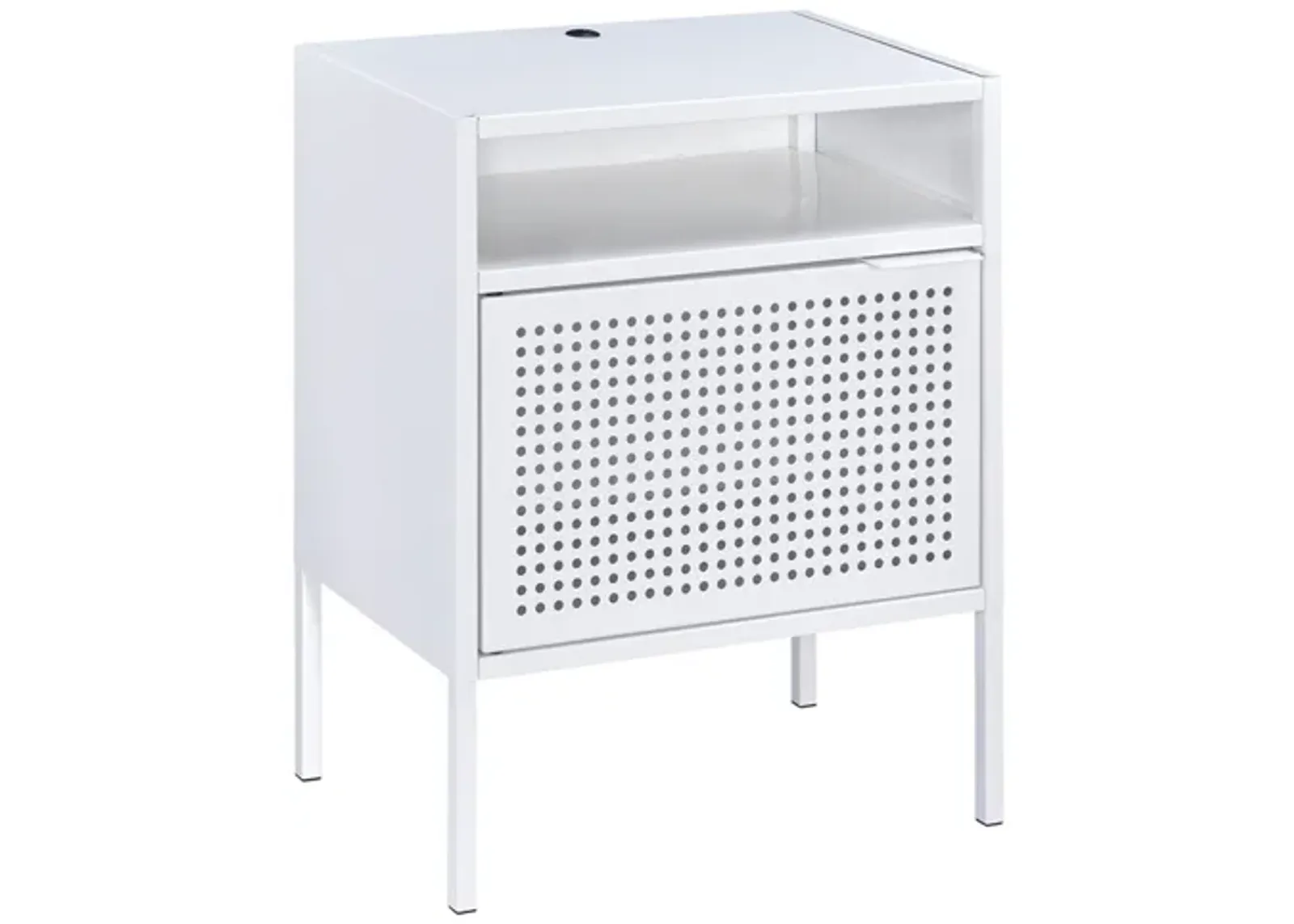 Gemma USB Nightstand in White