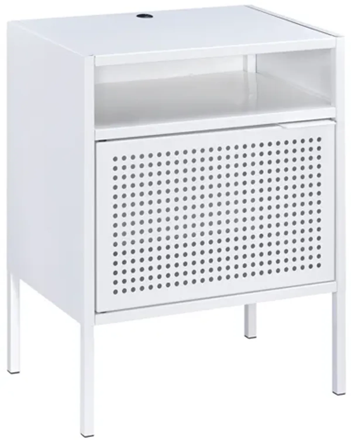 Gemma USB Nightstand in White