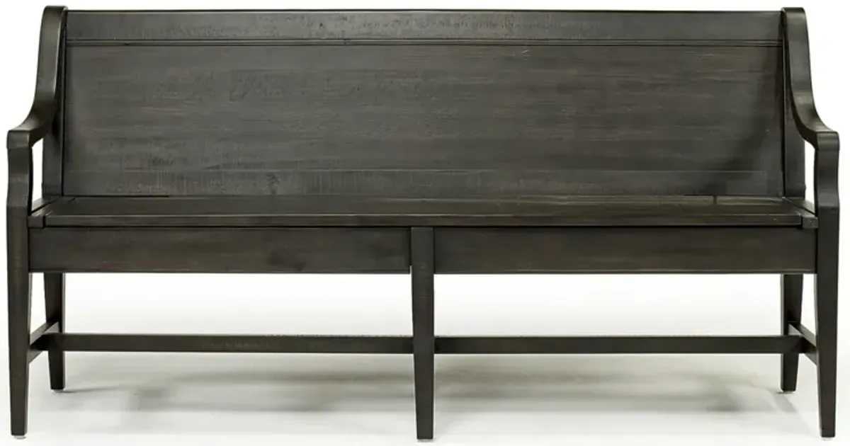 Bay Creek High Back Bench w/ Storage in Graphite