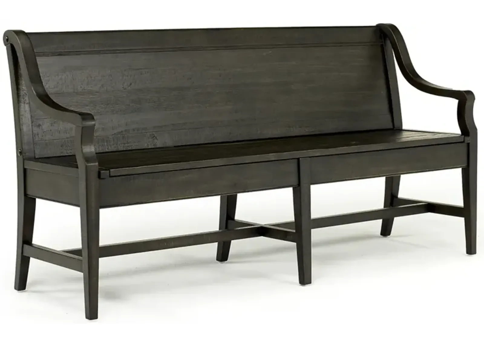 Bay Creek High Back Bench w/ Storage in Graphite