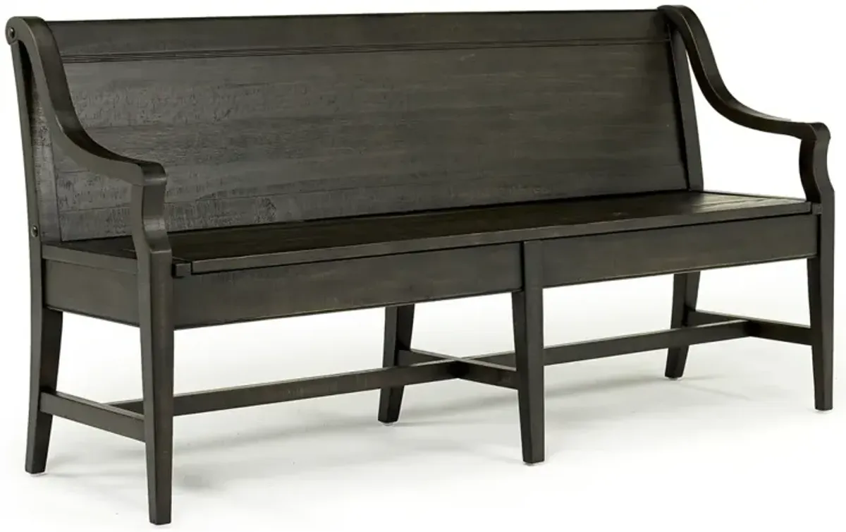 Bay Creek High Back Bench w/ Storage in Graphite