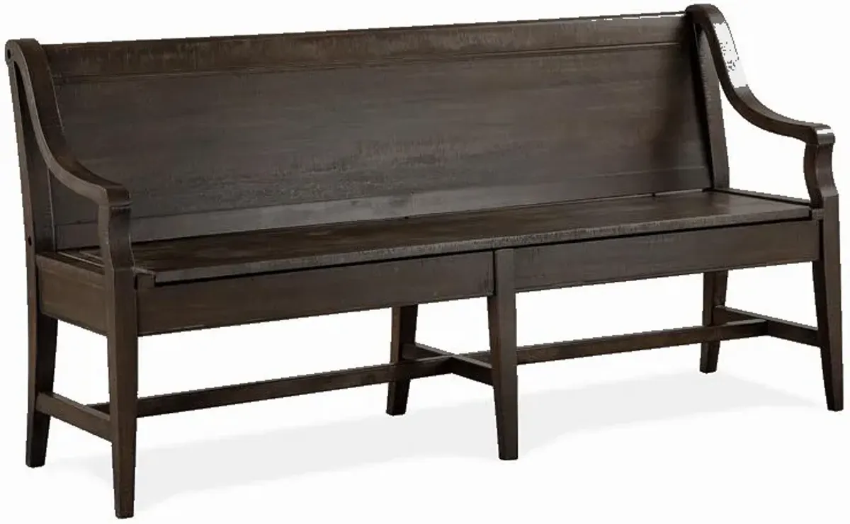 Bay Creek High Back Bench w/ Storage in Graphite