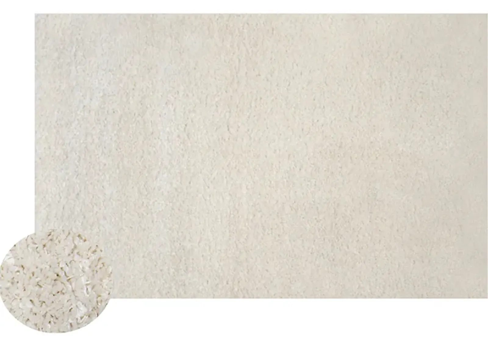 Comfort Shag Rug in White, 5 x 8