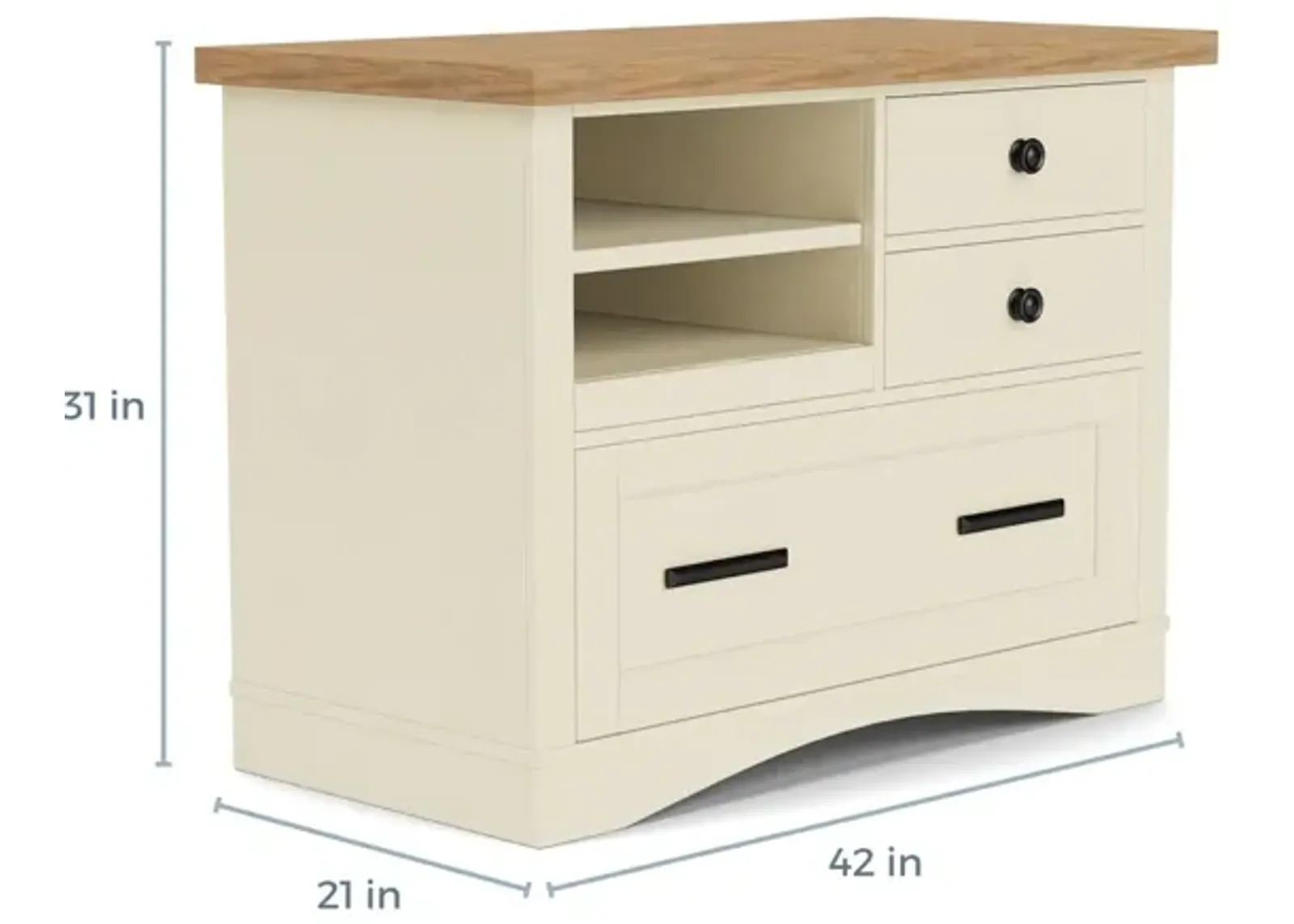 Americana Power File Cabinet in White