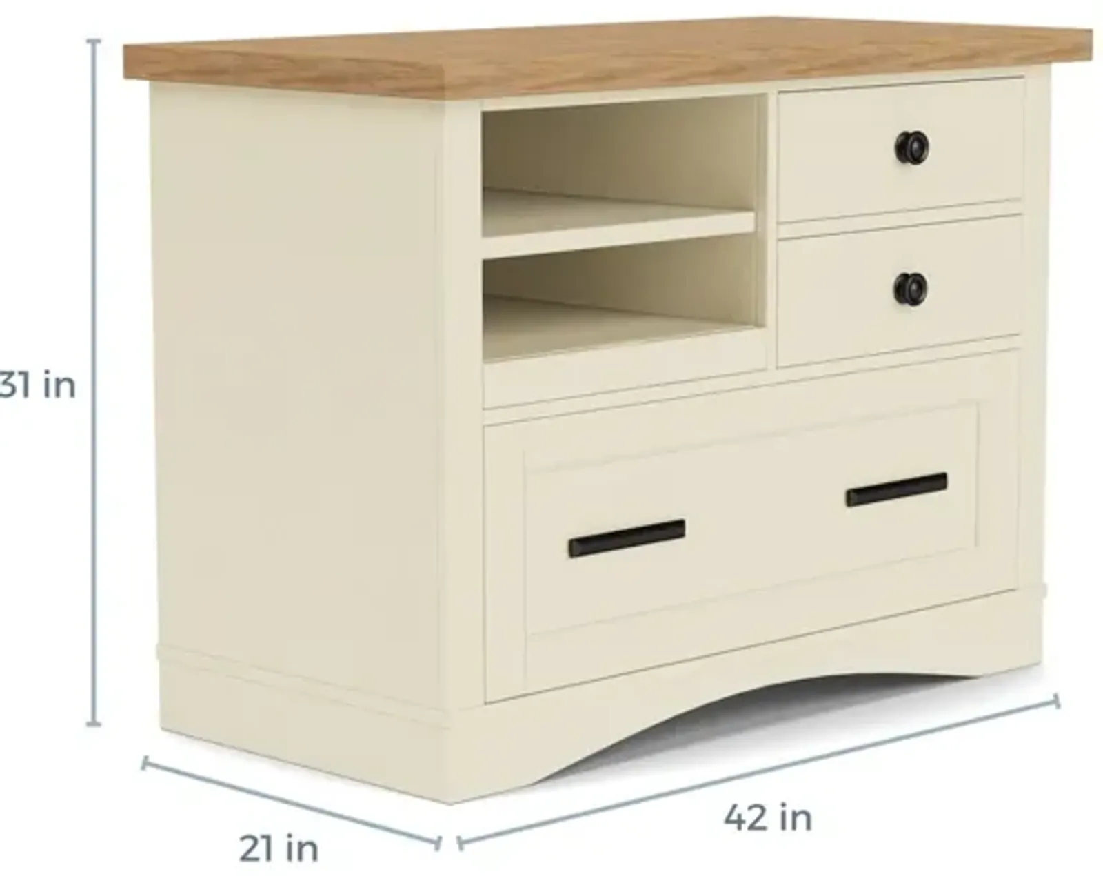 Americana Power File Cabinet in White