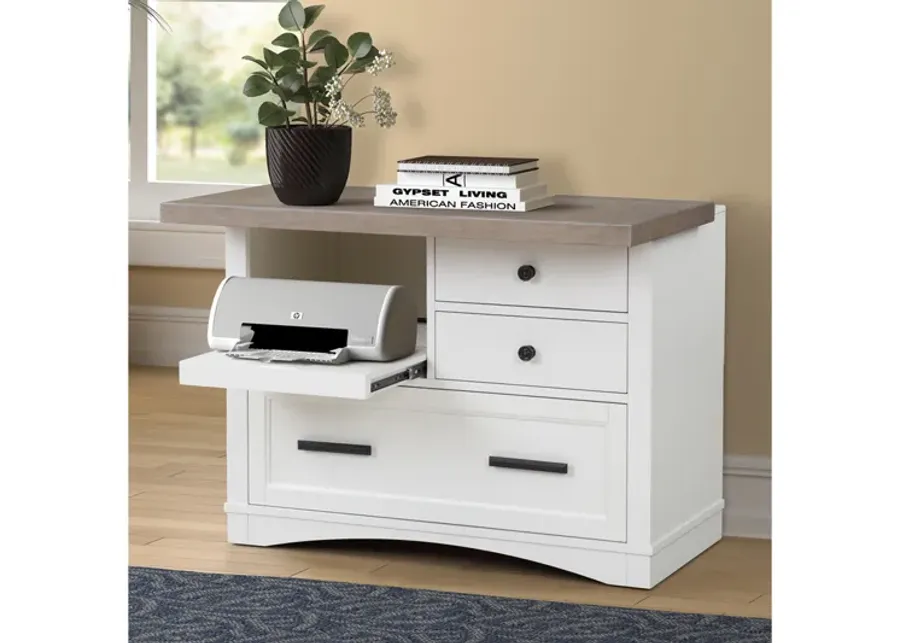 Americana Power File Cabinet in White