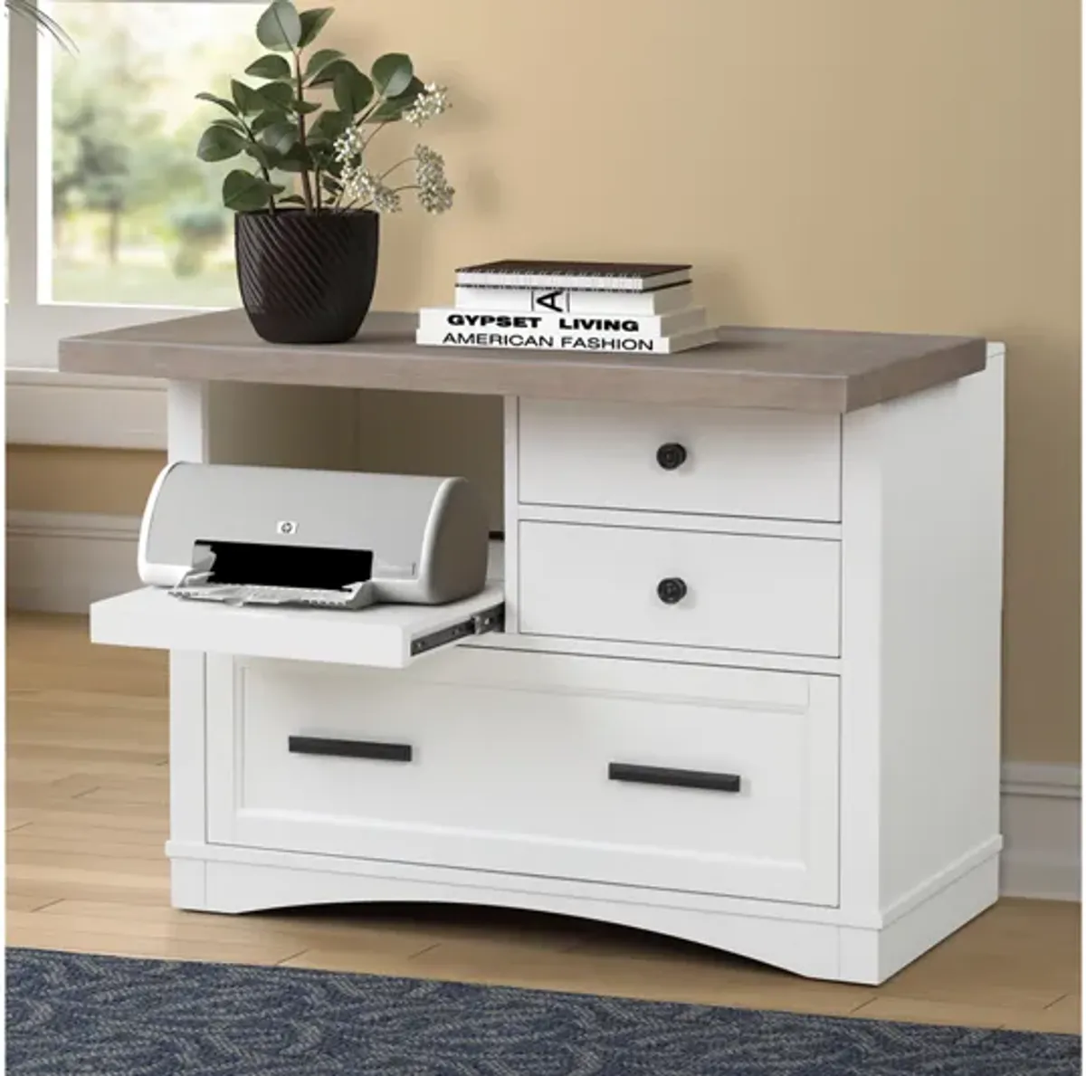 Americana Power File Cabinet in White