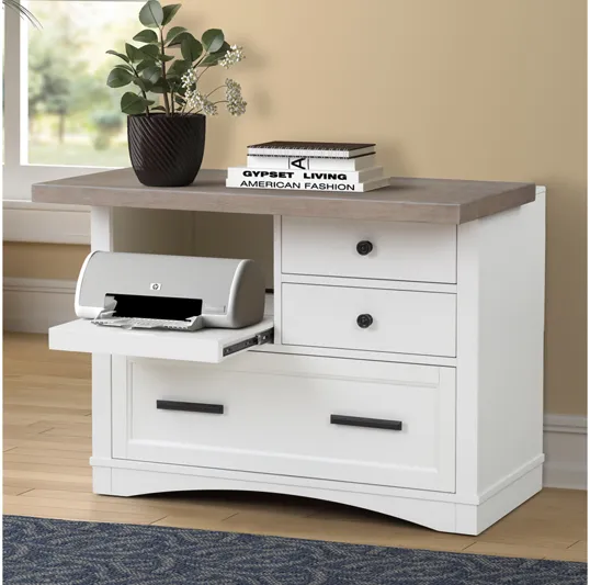 Americana Power File Cabinet in White