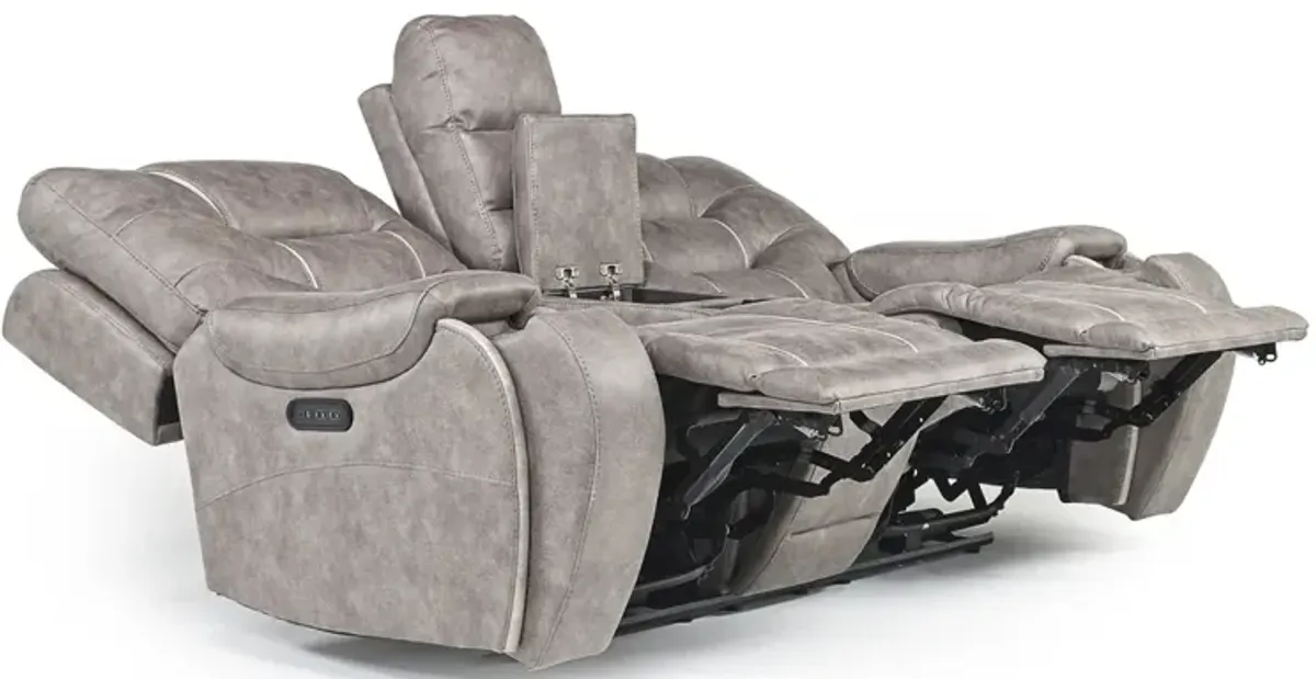 Estilo 2 Power Console Loveseat in Canyon Gray