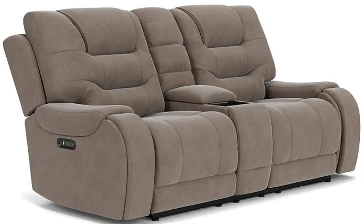 Estilo 2 Power Console Loveseat in Canyon Gray