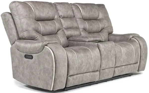 Estilo 2 Power Console Loveseat in Canyon Gray