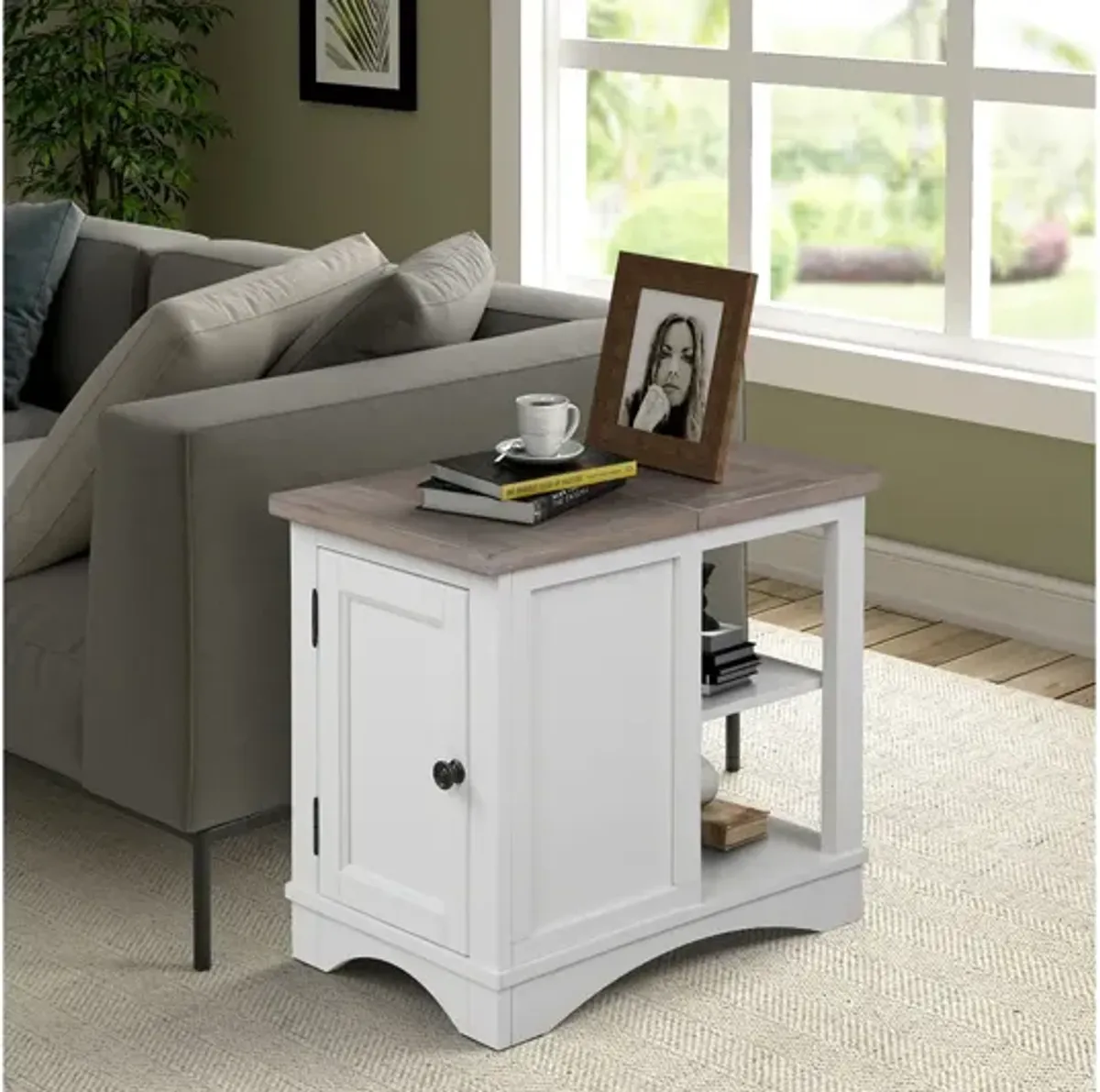 Americana Chairside Table in White